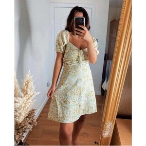 H&M floral puff sleeve dress